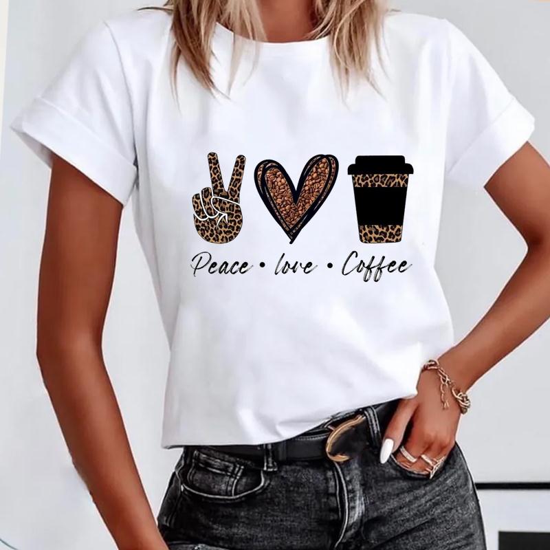 Maglietta Donna Maniche Corte Stampa Leopardo E Ciliegie - Top Estivo In Viscosa - Casual Moda, Leggero E Morbido