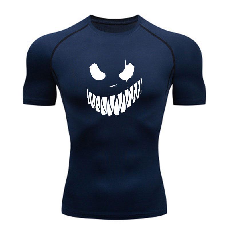 Men's Compression Athletic T-Shirt, Halloween Creepy Grinnin