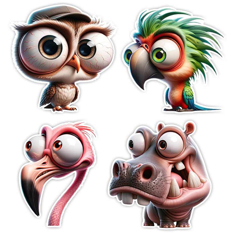Car Stickers Funny Cartoons African Animal Waterproof Vinyl Decals Auto Body Window Decor Motorcycle Helmet Stickers #SH822