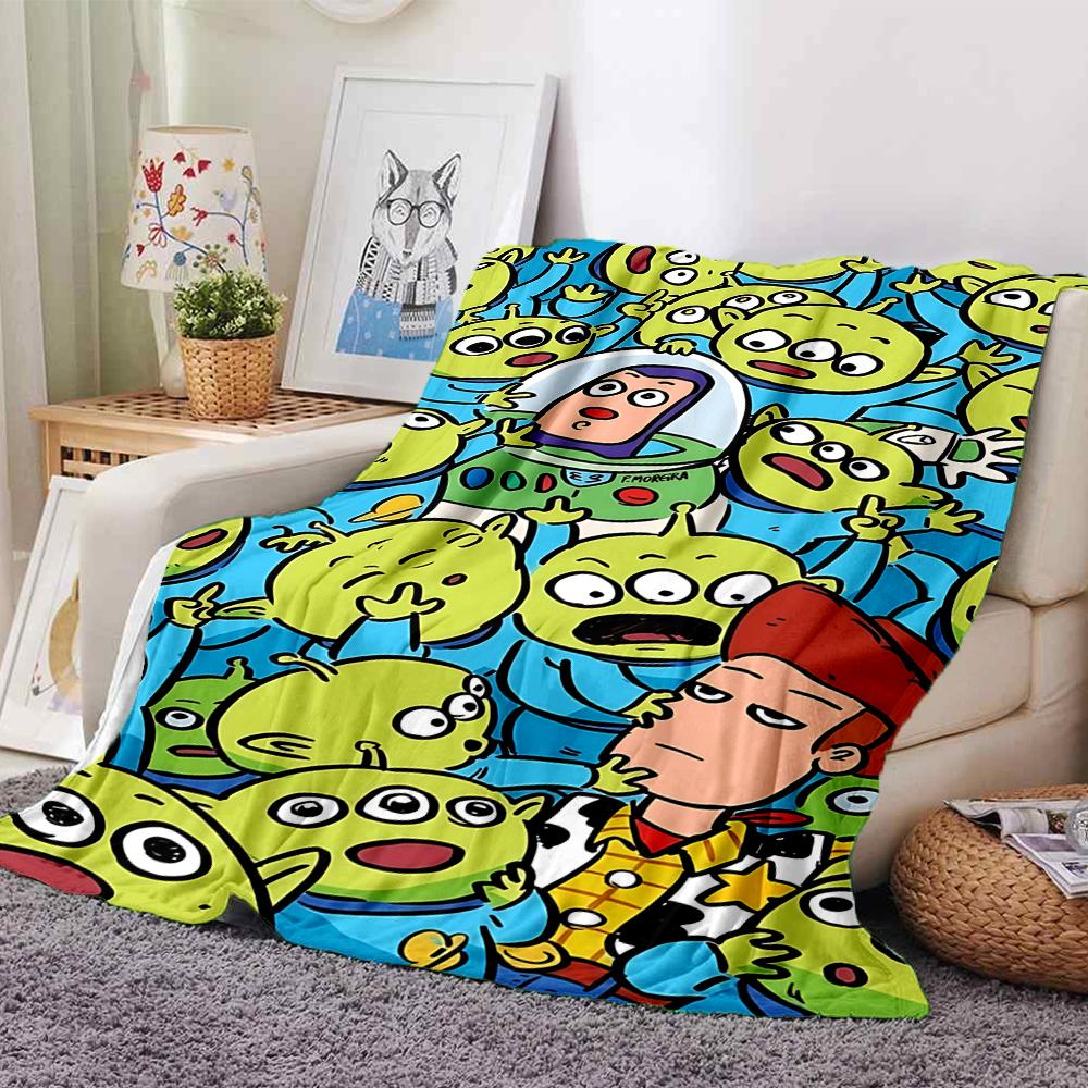 1Pc Toy Story Alien Invasion Blanket Soft Throw Blanket For Home Bedroom Bed Sofa Travel Office Solid Christmas Blanket