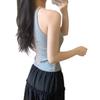 Summer sleeveless sling vest women's sexy pure desire style chic design sense back lace splicing outer top tide