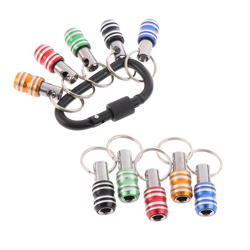 1/5Pcs 1/4Inch Hex Shank Screwdriver Bits Holder Extension Bar Drill Adapter Drill Bit Quick Release Easy Change Keychain
