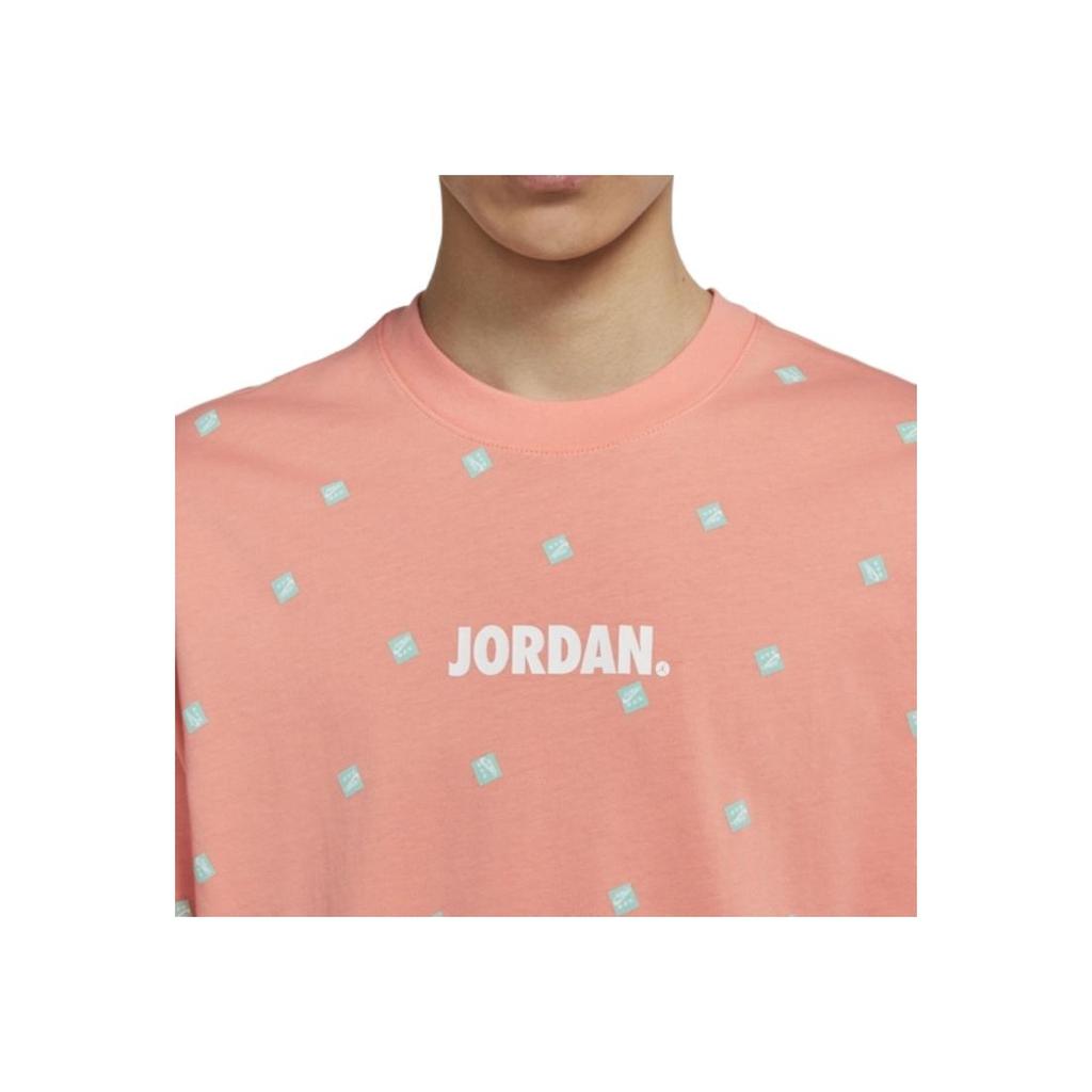 Jordan Sports Crew Neck Short Sleeve T-Shirt with Logo Print Men Tops Pink CZ5186-693
