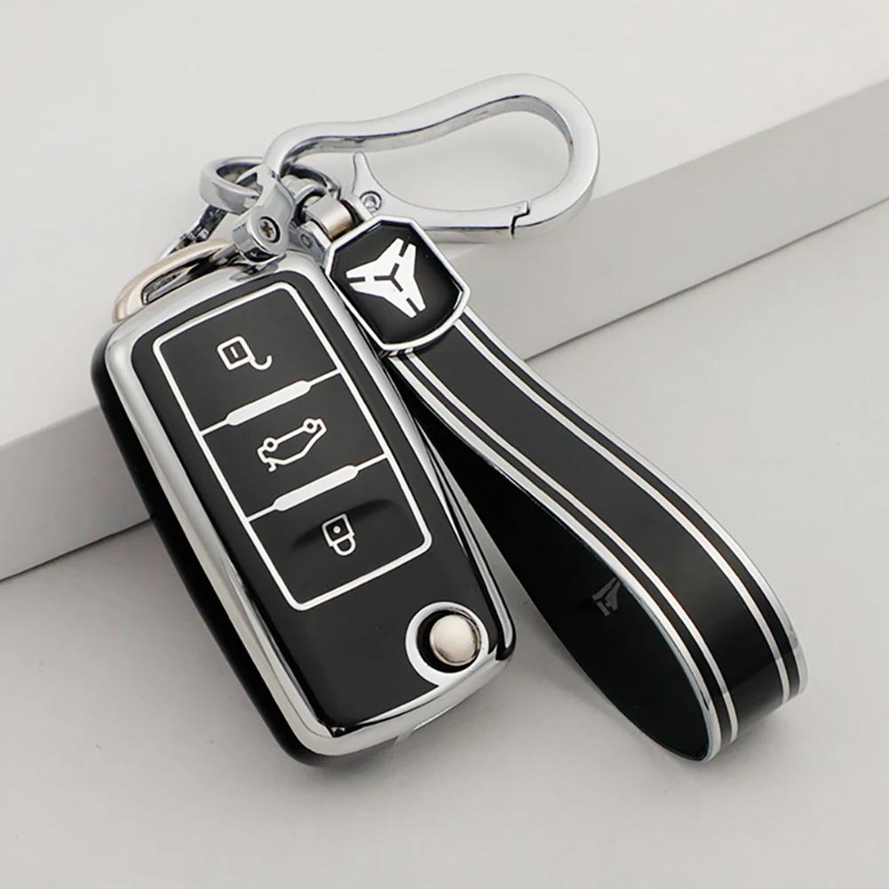 Fashion TPU Car Key Case Full Cover For Volkswagen For Sagitar Keycase Bora Lavida Polo Santana Jetta Auto Accessories