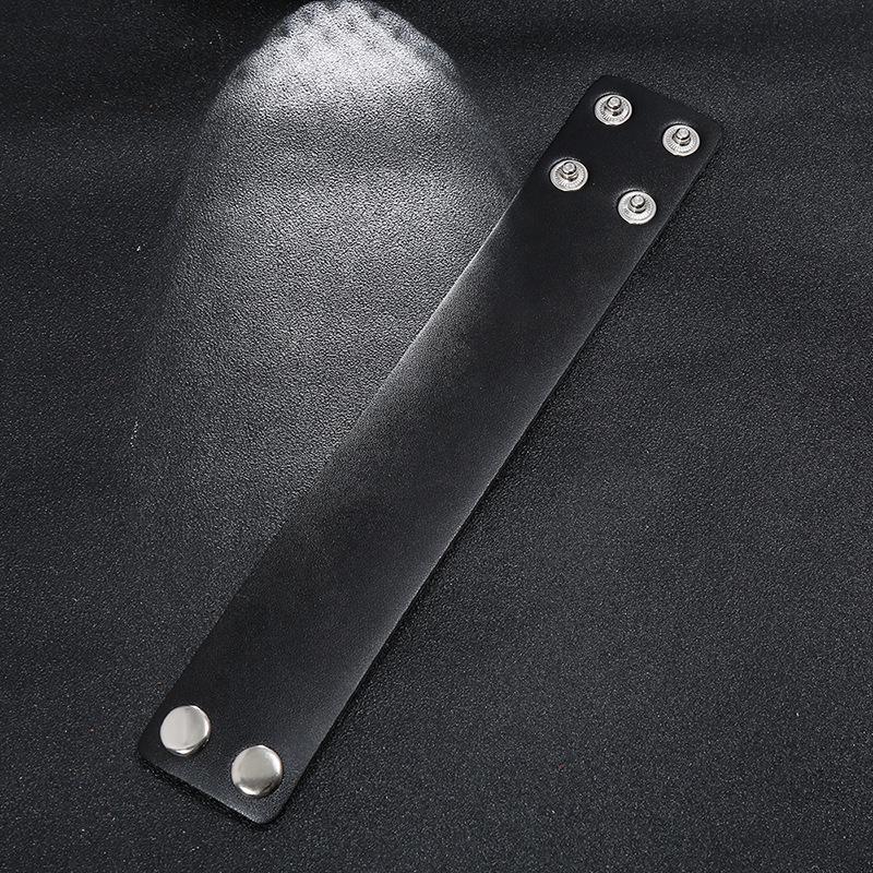 Punk Leather Bracelet: Men's Simple Personality Wristband