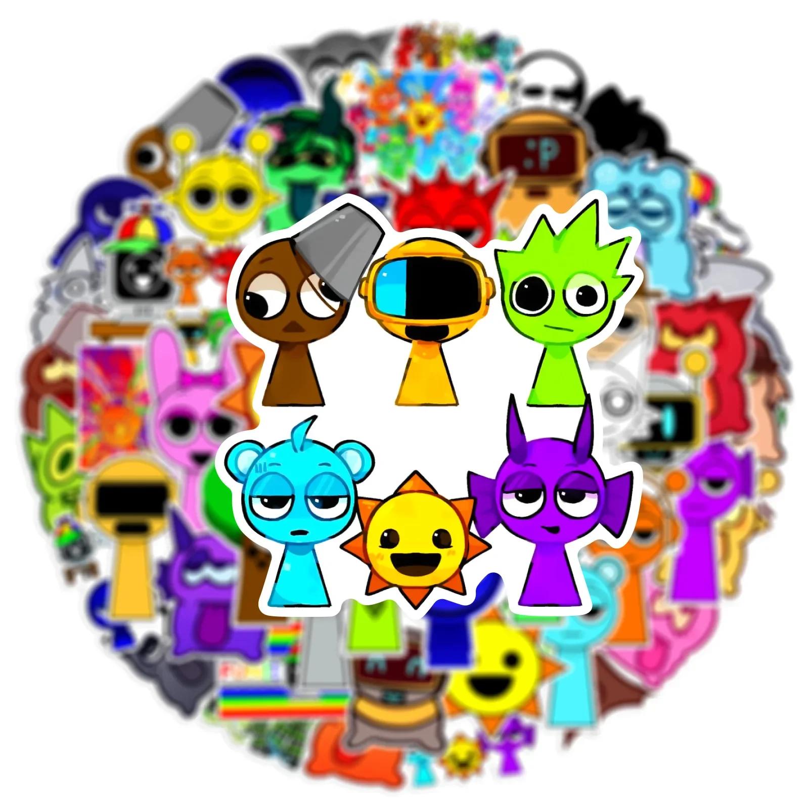 

2025 52 шт./набор наклеек Sprunki Скейтборд Блокнот Холодильник Телефон Гитара Багаж Декаль Наклейка Игрушка розовый