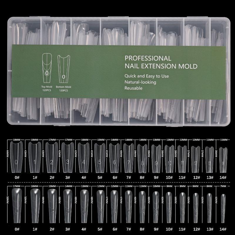 Long Ladder Oval Quick Extension Sandwich Nail Form Paper-Free Crystal Gel Builder Mold Professional Manicure Shaping