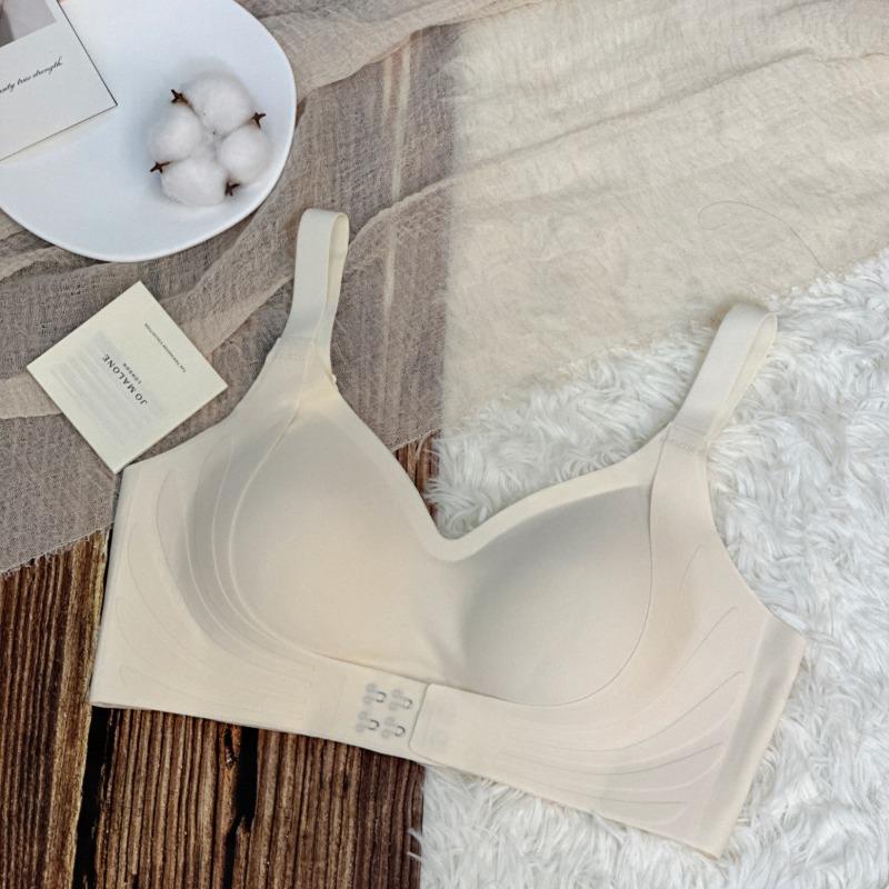 Traceless Front Buckle Underwear Women's Small Breasts Gather Thin Anti-expansion Adjustment Type Closed Breast Soft Support Upper Support Bra Cover
