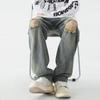 Men's Cotton Spting Summer Ripped Jeans Casual Pants Trousers Vintage Wide Leg Denim Pants Jeans For Men Fashion Clothing Streetwear