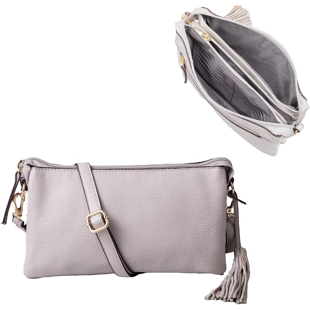 Quay Leather Wallet Shoulder Bag Women's Crossbody Purse Genuine Leather Ivory 99366-IVO
