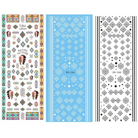 Flowers Feathers Butterflies Letters Pattern DIY Nail Art Sticker Manicure Tools