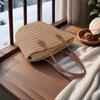 Women's Large Capacity Woven Straw Tote Bag - 2026 High-End Shoulder Bag for Beach or Commute