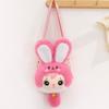 Baby Rabbit Three Plush Toy Shoulder Bag With Adjustable Strap Design Zipper