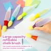6Pcs Assorted Color Plastic Sidewalk Chalk Paint Brush Easy to Use Versatile Painting Brushes Chalk Set for Street Arts