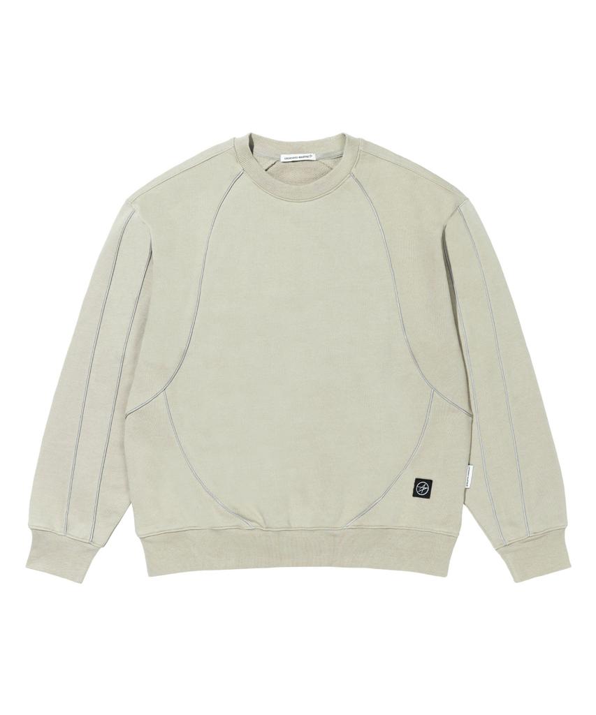 Loghideumatin Lm Blocking Reflective Piping Crew Neck (Beige)