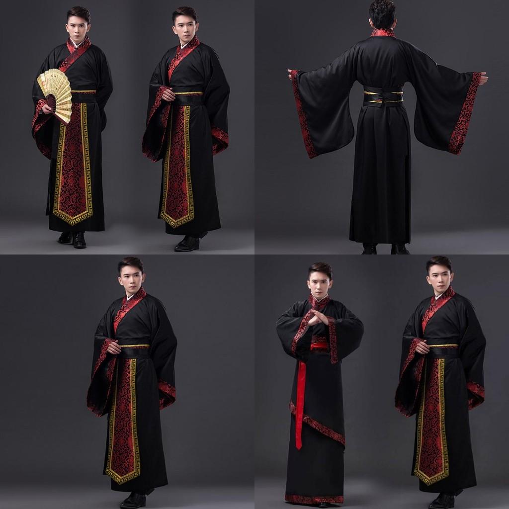 Hanfu Men Traditional Chinese Attire With Twill Fabric For Festival And Performance Use