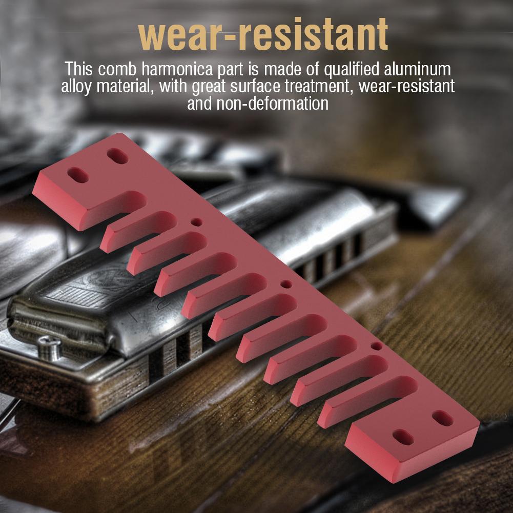 Pente de Liga de Alumínio Parte de Gaita para Hohner Marine Band Crossover   Deluxe (Vermelho)