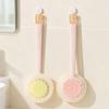 2 In 1 Body Scrubber Long Handle Bath Exfoliator Tool Shower Loofah Sponge  Back Washing