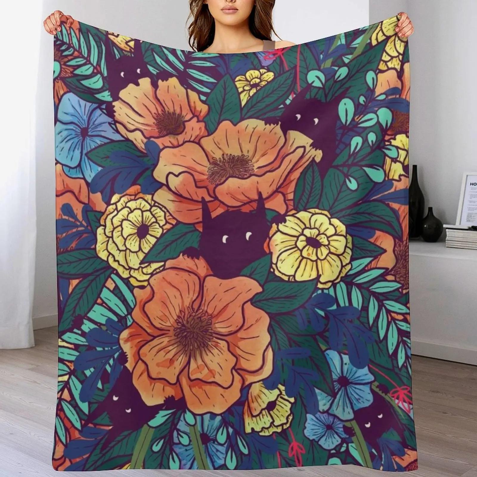 Wild Flowers Throw Blanket Flannel Fleece Soft Warm Throw Blanket 102x76cm(40x30in)
