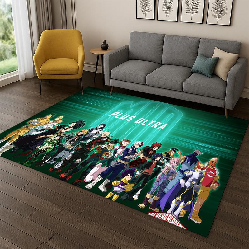 My Hero Academia Deku Bakugou Kreslený Anime Koberec Rohožka do Ložnice Obývacího Pokojí Pohovky Vstupní Rohožka Domácí Dekorace, Dětský Koberec Protiskluzový