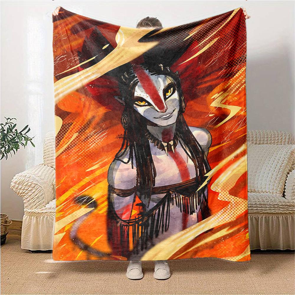 1Pc Fantasy Warrior Couple Blanket For Couch Bed Plush Cozy Fuzzy Blanket Super Soft Warm Blankets For Fall And Winter 0918285
