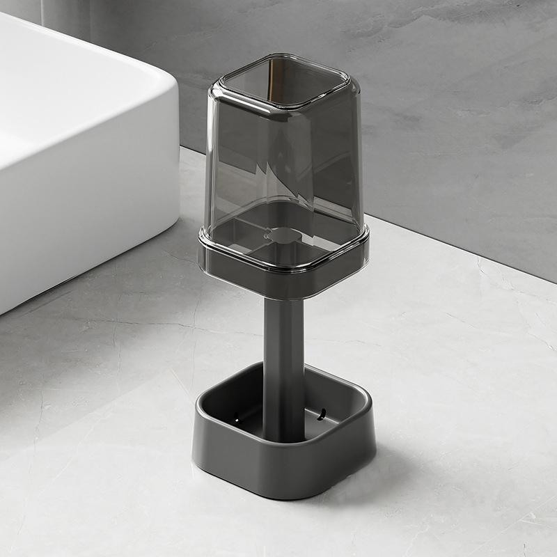 

Набор держателей зубных щеток с чашкой для полоскания горла - органайзер для хранения пар, компактный дизайн, идеально подходит для организации ванной комнаты и декора чёрный