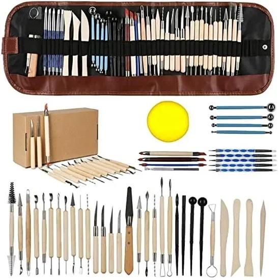 Unelte pentru sculptură din lut de ceramică Set cu două fețe pentru sculptură în lut polimeric Trimming, texturare, modelare ceramică Instrumente profesionale