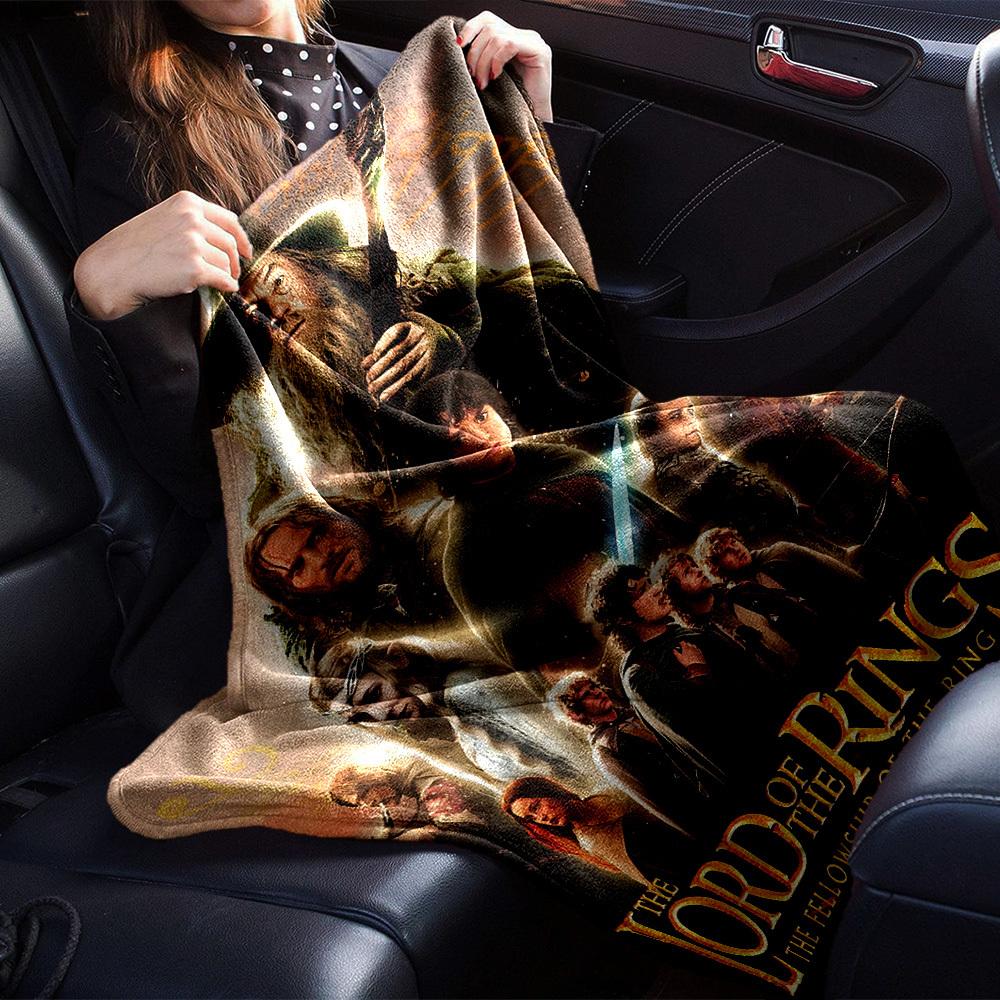 1pc Lord of the Rings Fellowship of the Ring Flannel Blanket Soft Warm Throw for Home, Office, Travel, All-Season Cozy Bedding Gift L1432