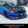 Carbon Fiber Hood for 15-17 Ford Mustang - Supercharger Compatible with Heat Dissipation