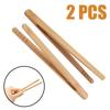 2Pcs 18cm Bamboo Wood Wooden Food Toast Salad Tongs Toaster Bacon Sugar Ice Tea Tong Tea Clips Teaware For Kitchen