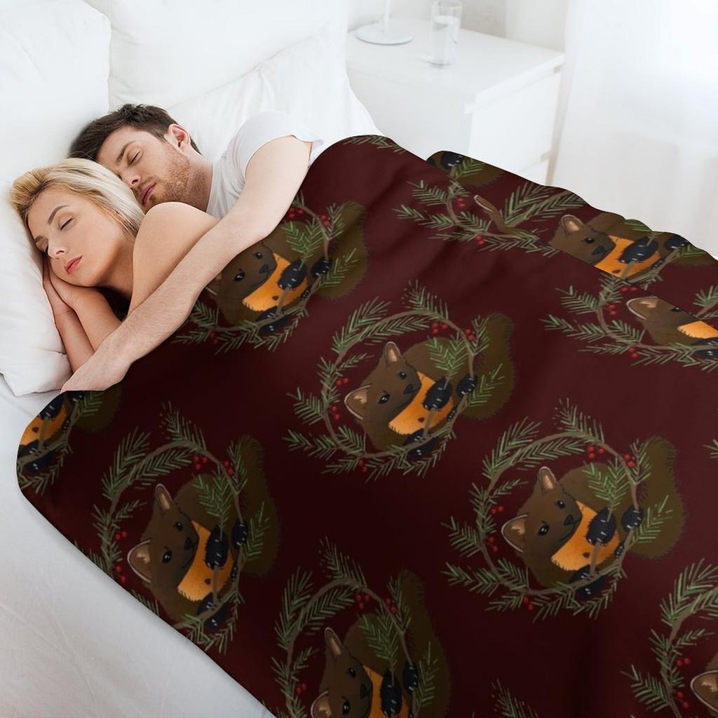 Pine Marten Throw Blanket Color Fast Cozy Throw Blanket
