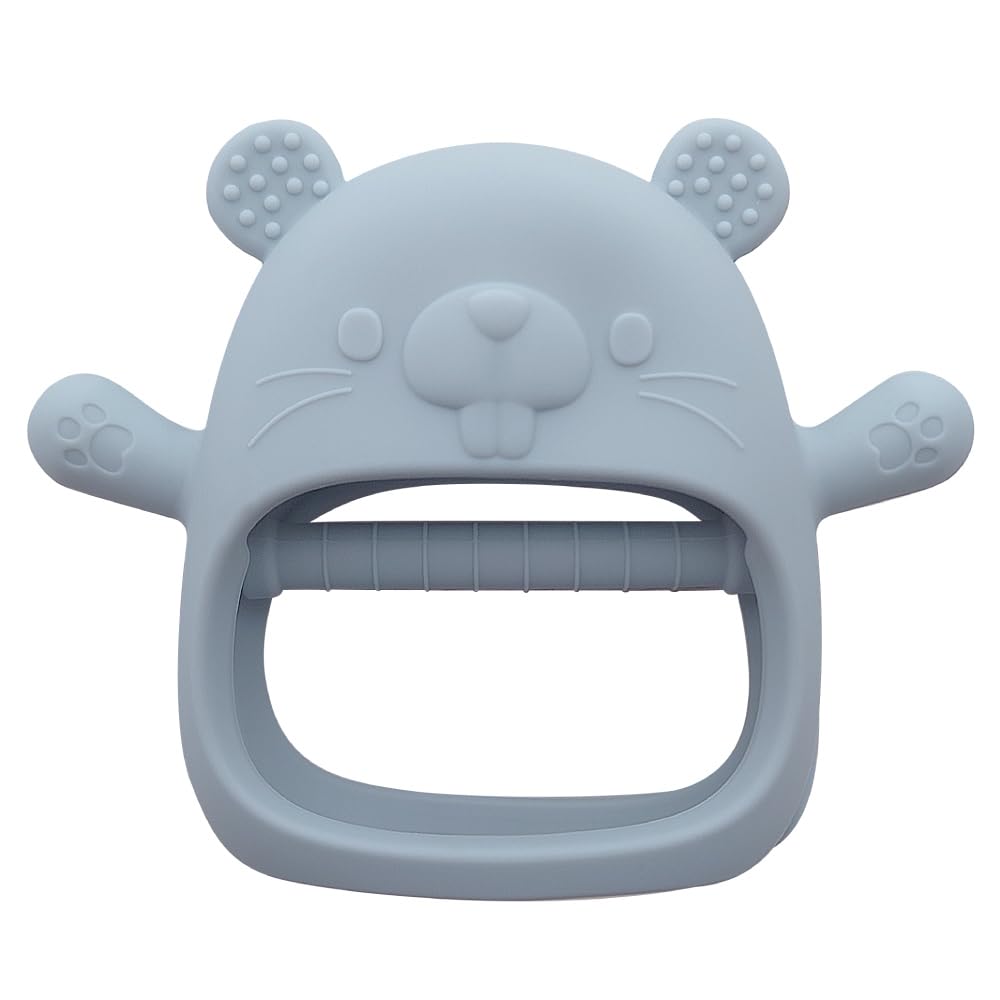 Regalo Silicone Baby Handheld Made with Safe for Newborns Dusty Teether, Teether, Materials, BPA-Free, Microwave-Safe, (Chucky, Blue)