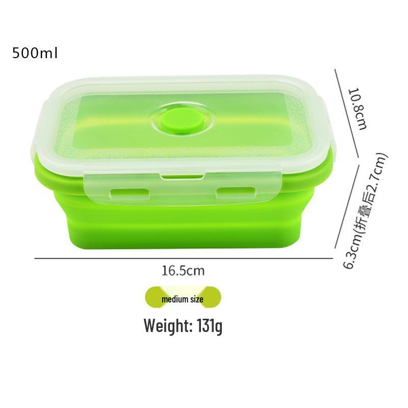 Portapranzo Pieghevole in Silicone per Conservazione Fresca - Contenitore Quadrato Portatile e Adatto per Esterni