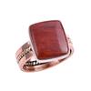 Natural Red Jasper Gemstone Two Tone 925 Sterling Silver Jewelry Ring S.8 l2O43