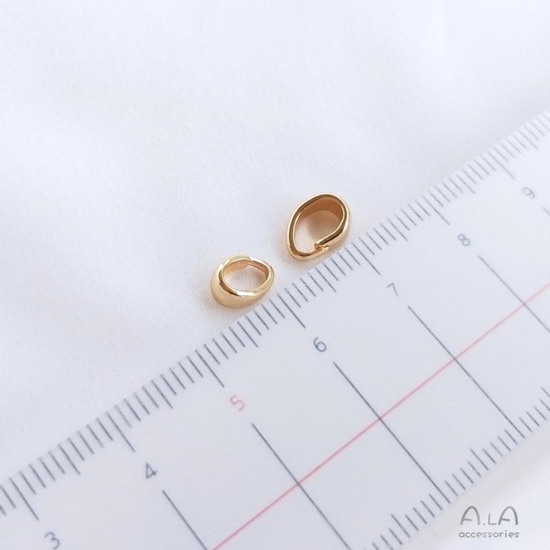 14k Gold-Plated Copper Melon Seed Buckle Jewelry Accessories - Alloy Open Pendant/Necklace Beads