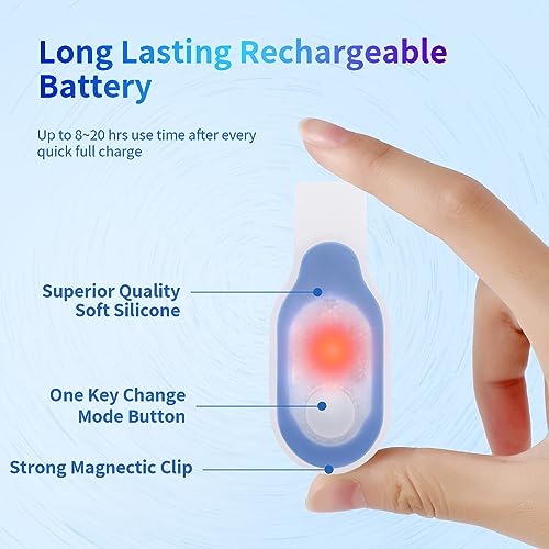 Mini USB Charging Silicone Magnet Light Outdoor Sports LED Riding Backpack Warning Light Magnet Lavalier Light, Blue