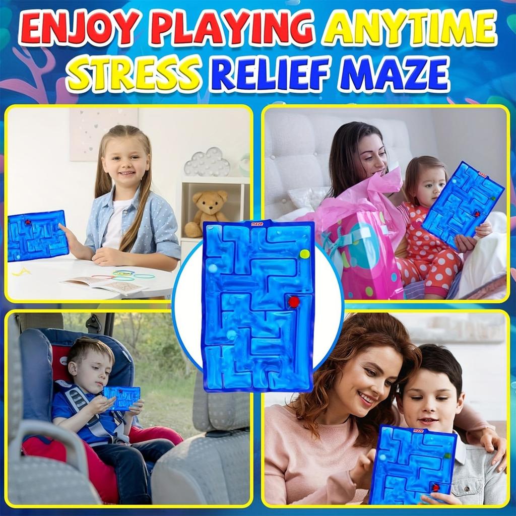 Children's Blue Maze Mat Puzzle Game Ball Play DDecompression Toy 100ml