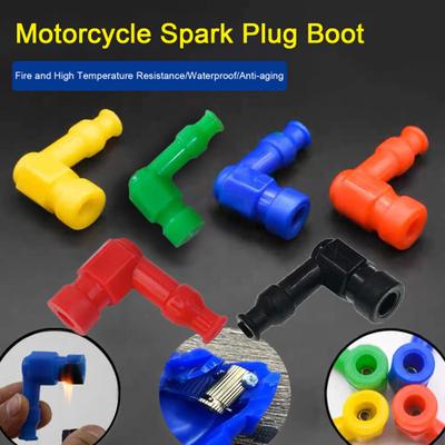 2Pcs Motorcycle Spark Plug Cover High Performance Right Angle Universal Spark Plug Boot Motorbike Dirt Bike ATV Parts Replacement Accessories