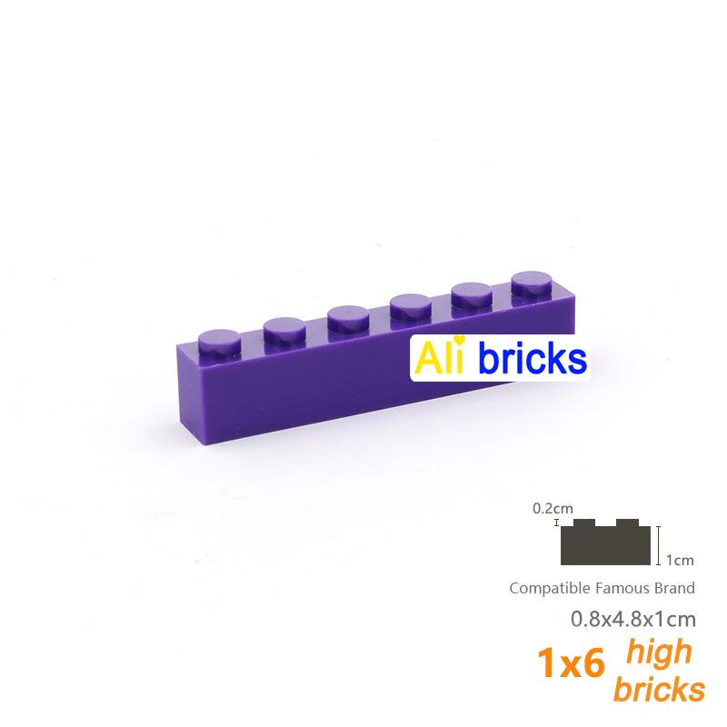 20pcs  DIY Building Blocks Thick Figures Bricks 1x6 Dots Educational Creative Size Compatible With 3009 Plastic Toys for Childre