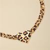 Leopard Heart Pendant Necklace Trendy Women Accessory Alloy Texture Chain Jewelry for Casual and Special Occasion