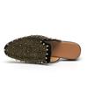 New Men Casual Shoes Designer Rivet Dress Shoes Loafers Chaussure Homme Cuir Half Slippers Zapatos Hombre Party Flats