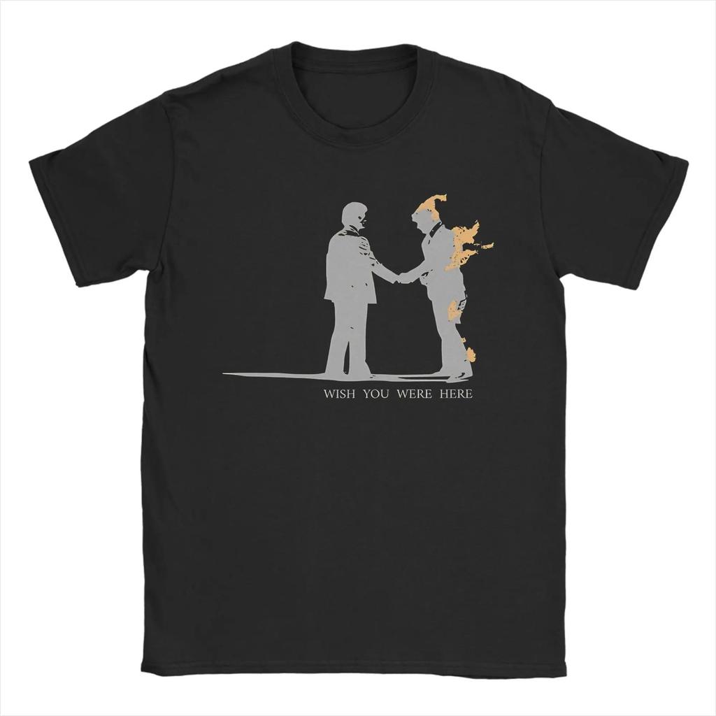 Rock Tops Pink Floyd Wish You Were Here Cotton TShirt Casual Loose T Shirts Print Cotton T Shirt Oversized Clothing Unisex