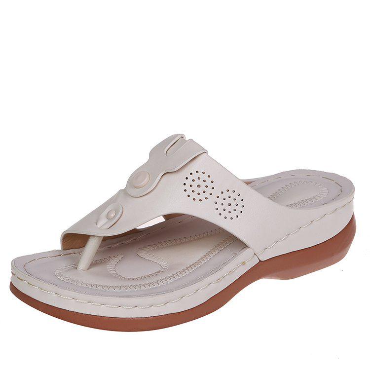 2023 Women's Plus Size European and American Style Toe-Separating Wedge Heel Sandals and Slippers