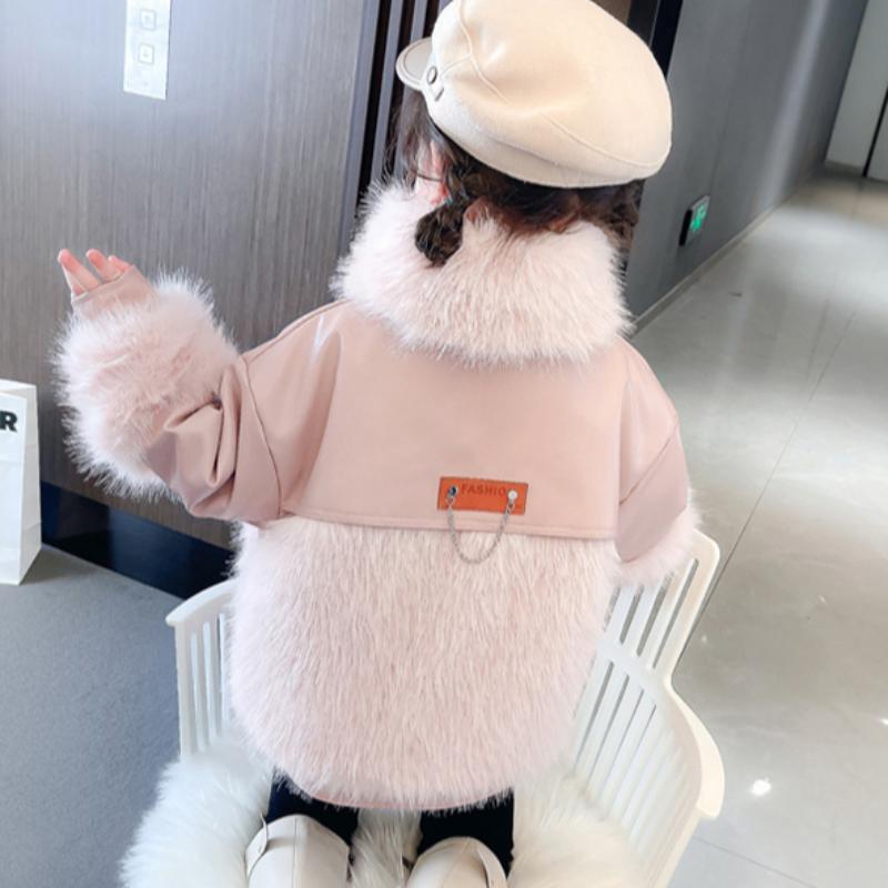 Dívčí vatovaný kabát Podzimní a zimní oblečení pro holčičky Zesílené topy a bundy