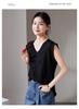 Simple Commuting V-Neck Sleeveless Vest T-Shirt for Women