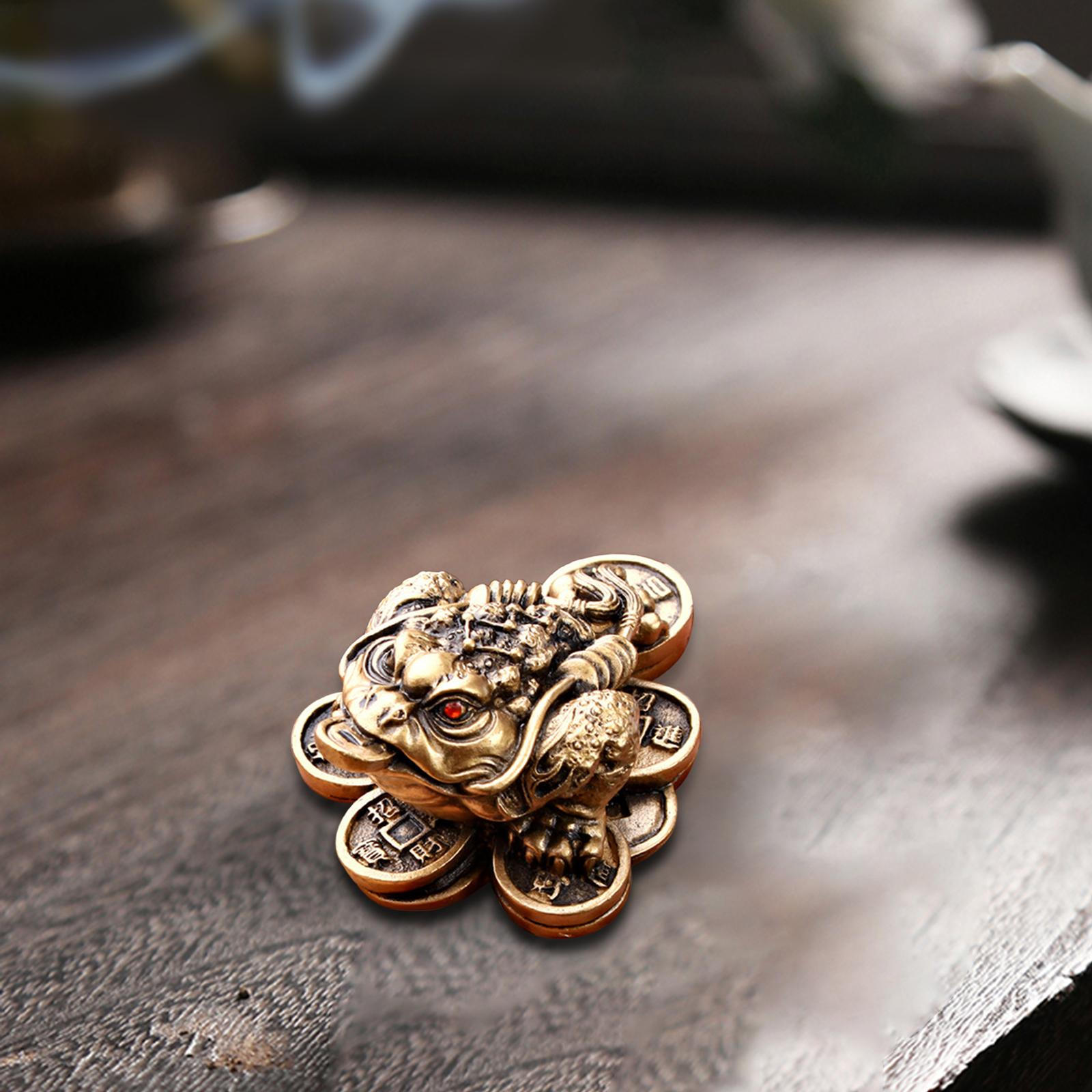 Смола мини-китайская статуя лягушки на удачу — фото 9