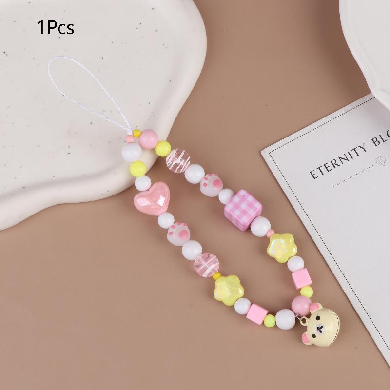 

1/2Pcs Pink Bag Pendant Key Strap Rope Rilakkuma Bear Mobile Phone Charm Keychain Chain Girl Women Cell Phone Case