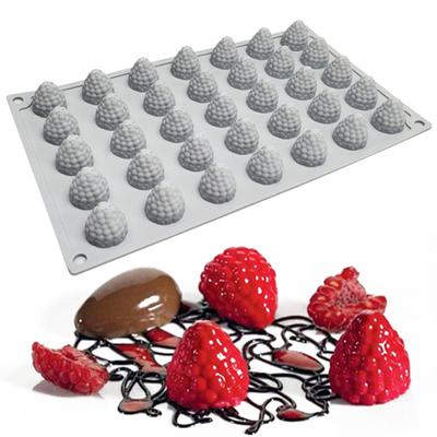 Stampo in silicone per lampone 35 cavità Antiaderente per uso alimentare Facile rilascio Fai da te Decorazione di torte Fondente Caramelle Cioccolato Caramelle Gelatina Stampo da forno per ghiaccio