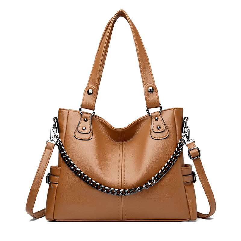 Tote Bag: A Fashionable Women's Single-shoulder Bag with Soft Leather and Large Capacity, A Hand-held Crossbody Bag