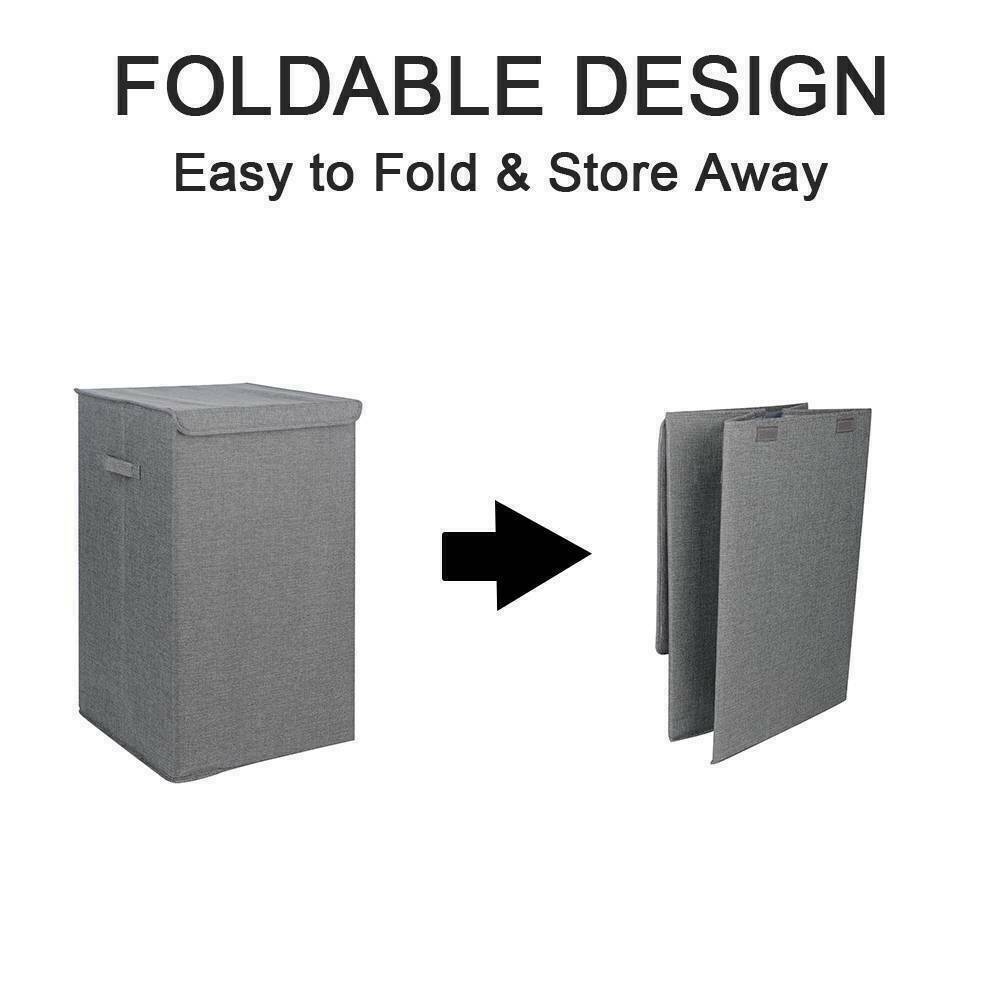 67L Large Capacity Laundry Basket Dirty Clothes Basket Bucket Cotton Folding Square Dirty Clothes Anti-Dust Storage Basket